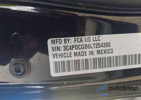 2020 Dodge Journey Crossroad z USA, uszkodzony, nr VIN 3C4PDCGB6LT254380